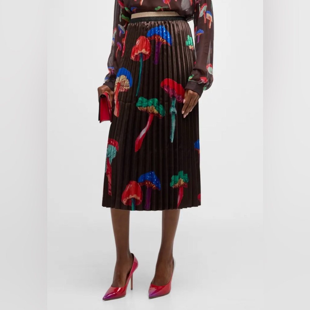 Le Superbe Super Shroom Mushroom pleated midi skirt medium